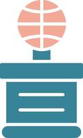 basketbal glyph twee kleuren icoon vector