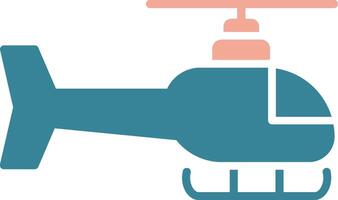 helikopter glyph twee kleuren icoon vector