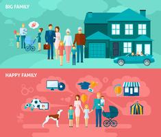 Familiebanner ingesteld vector