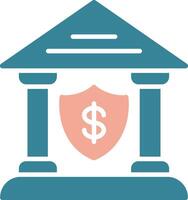 bank glyph twee kleuren icoon vector