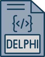 Delphi lijn gevulde grijs icoon vector