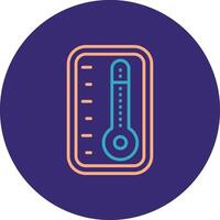 thermometer lijn twee kleur cirkel icoon vector