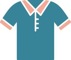 poloshirt glyph twee kleuren icoon vector