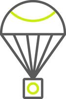parachutelijn twee kleuren icoon vector