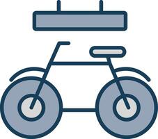 fiets lijn gevulde grijs icoon vector