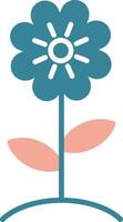 bloem glyph twee kleuren icoon vector