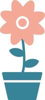 bloem glyph twee kleuren icoon vector