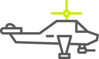 helikopter lijn twee kleur icoon vector