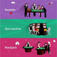 Mensen In Casino Banner Set vector