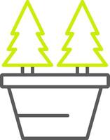 Kerstmis bomen lijn twee kleur icoon vector