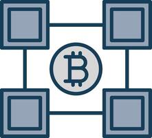 blockchain blockchain lijn gevulde grijs icoon vector