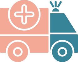 ambulance glyph twee kleur icoon vector