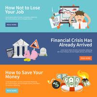 Economische crisisbanners vector