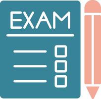 examens glyph twee kleur icoon vector