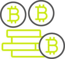 bitcoins bitcoins lijn twee kleur icoon vector