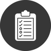 checklist glyph omgekeerd pictogram vector