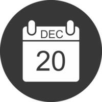 december glyph omgekeerd icoon vector