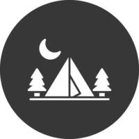camping zone glyph omgekeerd icoon vector