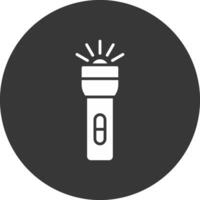 zaklamp glyph omgekeerd pictogram vector