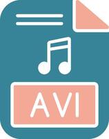 avi glyph twee kleur icoon vector