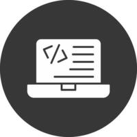 programmering glyph omgekeerd icoon vector