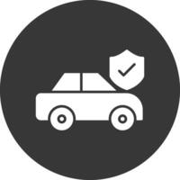 auto verzekering glyph omgekeerd icoon vector