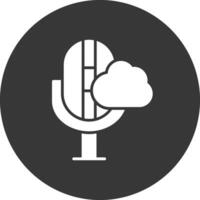 wolk glyph omgekeerd pictogram vector