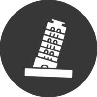 Pisa toren glyph omgekeerd icoon vector