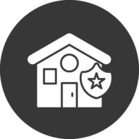 huis glyph omgekeerd pictogram vector