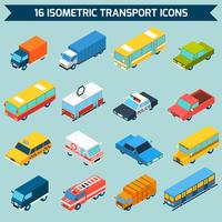 Isometrisch vervoer Icons Set vector