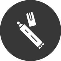 pen glyph omgekeerd pictogram vector