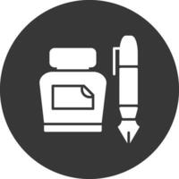 pen glyph omgekeerd pictogram vector