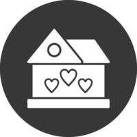 droom huis glyph omgekeerd icoon vector