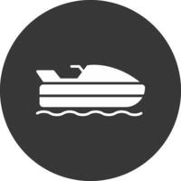 Jet ski glyph omgekeerd icoon vector