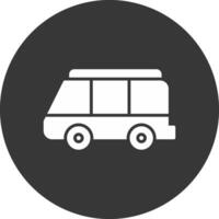 minibus glyph omgekeerd icoon vector