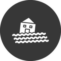 huis glyph omgekeerd pictogram vector