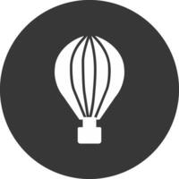 heteluchtballon glyph omgekeerd pictogram vector