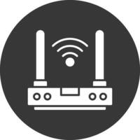 router glyph omgekeerd pictogram vector