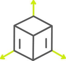 3D-modelleringslijn twee kleurenpictogram vector