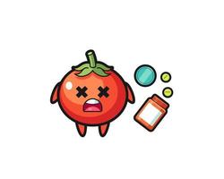 illustratie van overdosis tomaten karakter vector