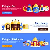 Godsdienst Banner Set vector