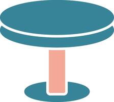 ronde tafel glyph twee kleur icoon vector