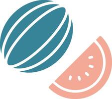 watermeloen glyph twee kleuren icoon vector