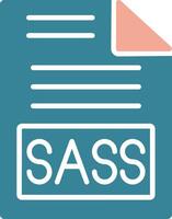 sass glyph twee kleur icoon vector