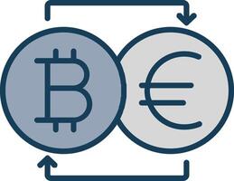 bitcoin wisselaar lijn gevulde grijs icoon vector