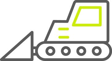 bulldozer lijn twee kleur icoon vector