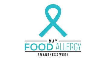 voedsel allergie bewustzijn week opgemerkt elke jaar in kunnen. sjabloon voor achtergrond, banier, kaart, poster met tekst inscriptie. vector