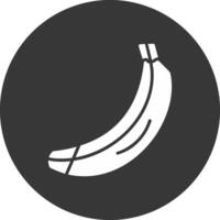 banaan glyph omgekeerd pictogram vector