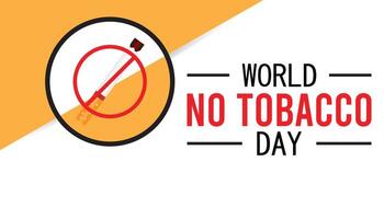 wereld Nee tabak dag opgemerkt elke jaar in kunnen. sjabloon voor achtergrond, banier, kaart, poster met tekst inscriptie. vector