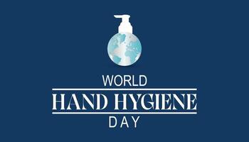 wereld hand- hygiëne dag opgemerkt elke jaar in kunnen. sjabloon voor achtergrond, banier, kaart, poster met tekst inscriptie. vector